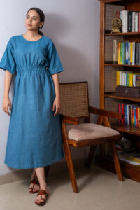 Ocean Blues Long Cotton Dress